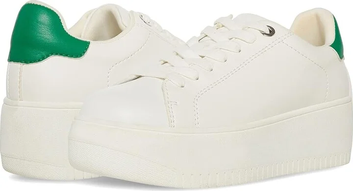 Steve Madden Rockaway Sneaker Women's Shoes White/Green : 7.5 M, Synthetic