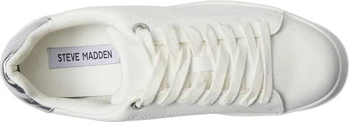 Steve Madden Rockaway Sneaker Women's Shoes White/Silver : 7.5 M, Synthetic - Image 2