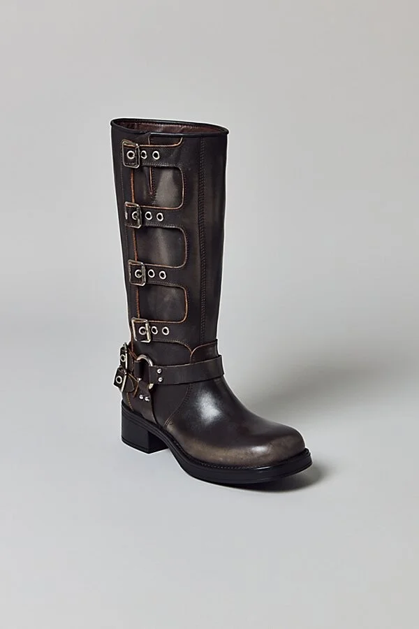Steve Madden Rocky Buckled Tall Boot in Brown Distressed - Image 3