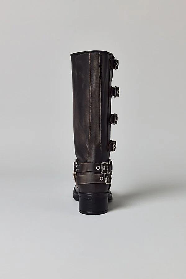 Steve Madden Rocky Buckled Tall Boot in Brown Distressed - Image 4