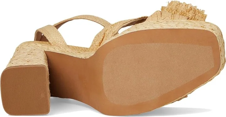 Steve Madden Romey High Women's Heels Natural Raffia : 10 M - Image 3