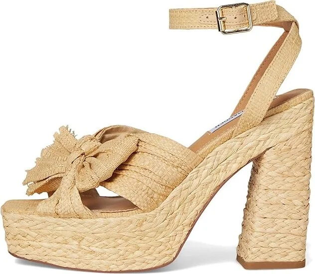 Steve Madden Romey High Women's Heels Natural Raffia : 10 M - Image 6