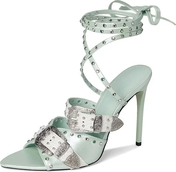 Steve Madden Saddle Women's Sandals Aqua : 9.5 M, Synthetic - Image 4
