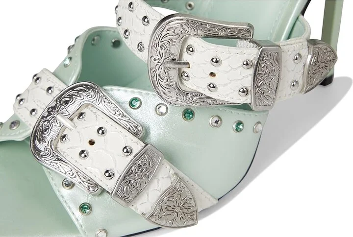 Steve Madden Saddle Women's Sandals Aqua : 9.5 M, Synthetic - Image 6