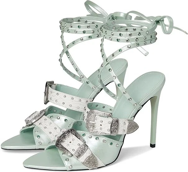 Steve Madden Saddle Women's Sandals Aqua : 9.5 M, Synthetic