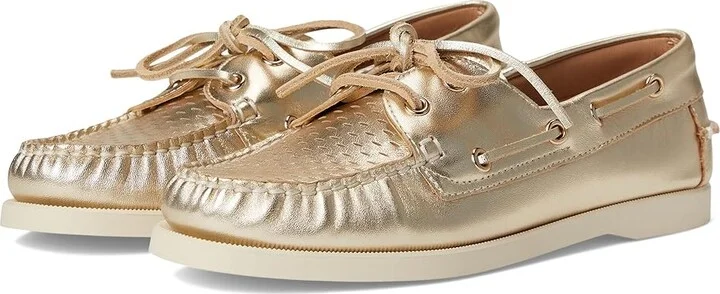 Steve Madden Sail Women's Flat Shoes Gold Leather : 9.5 M, Leather/Rubber