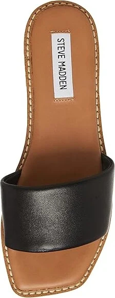 Steve Madden Sandra Sandal Women's Sandals Black Leather : 6 M - Image 2