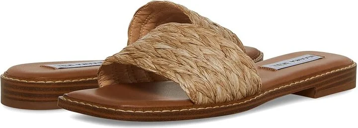 Steve Madden Sandra Sandal Women's Sandals Natural Raffia : 6 M, Textile