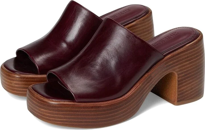 Steve Madden Shanton Women's Sandals Burgundy Leather : 9 M, Suede