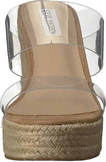 Steve Madden Sunrise Wedge Sandal Women's Shoes Clear : 8.5 M, Synthetic - Image 6