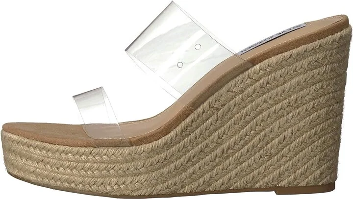 Steve Madden Sunrise Wedge Sandal Women's Shoes Clear : 8.5 M, Synthetic - Image 7