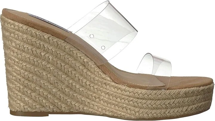 Steve Madden Sunrise Wedge Sandal Women's Shoes Clear : 8.5 M, Synthetic - Image 8