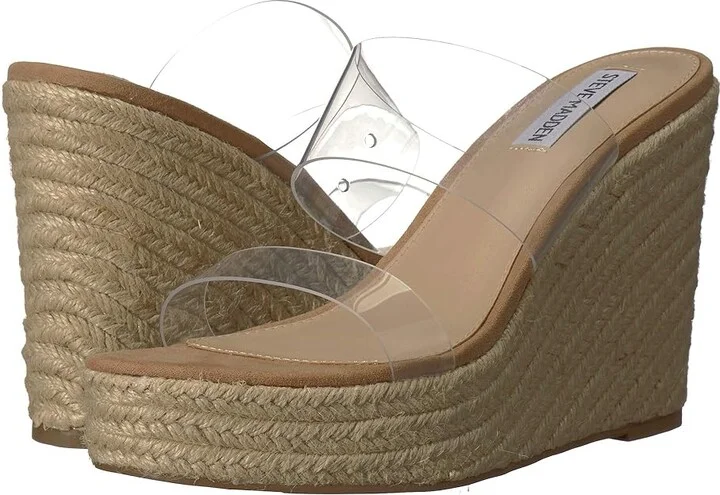 Steve Madden Sunrise Wedge Sandal Women's Shoes Clear : 8.5 M, Synthetic