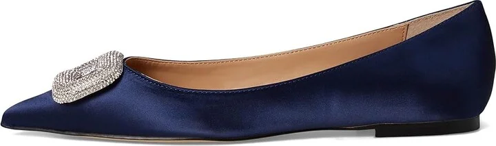 Steve Madden Tink Women's Flat Shoes Navy Satin : 7.5 M, Leather/Rubber/Satin - Image 6