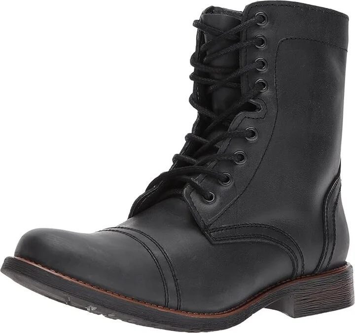 Steve Madden Troopah-C Men's Lace-up Boots Black : 7 D - Medium, Leather - Image 2