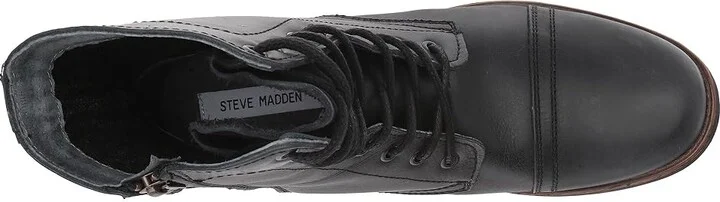 Steve Madden Troopah-C Men's Lace-up Boots Black : 7 D - Medium, Leather - Image 3