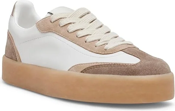 Steve Madden Tux Women's Shoes Tan/White : 8.5 M, Rubber/Suede
