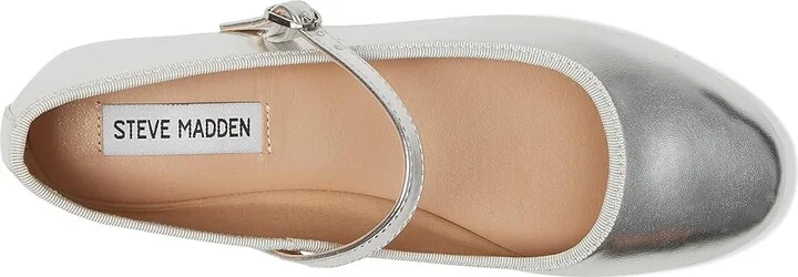 Steve Madden Violette Flat Women's Shoes Silver Metallic : 6 M, Synthetic - Image 2