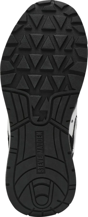 Steve Madden Women's Burst Lace-Up Retro Jogger Sneakers - Black/White Multi - Image 5