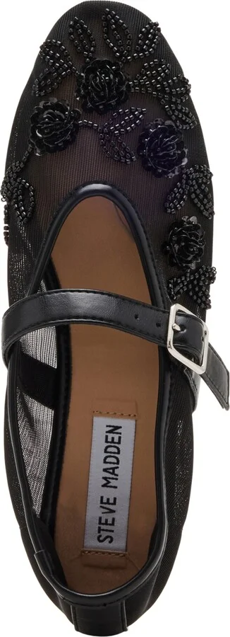 Steve Madden Women's Dreaming Beaded Mesh Mary Jane Flats - Image 4