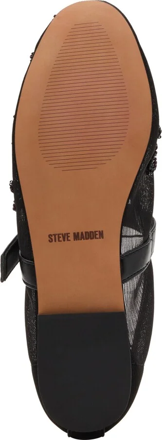 Steve Madden Women's Dreaming Beaded Mesh Mary Jane Flats - Image 5