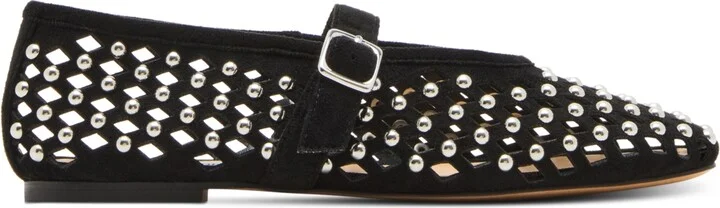 Steve Madden Women's Dreaming Studded Mary Jane Flats - Black/Silver Multi - Image 2