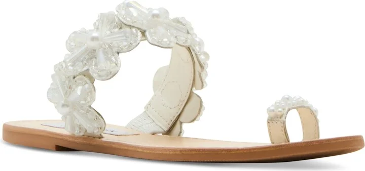 Steve Madden Women's Emmey Flower Detailed Slide Sandals