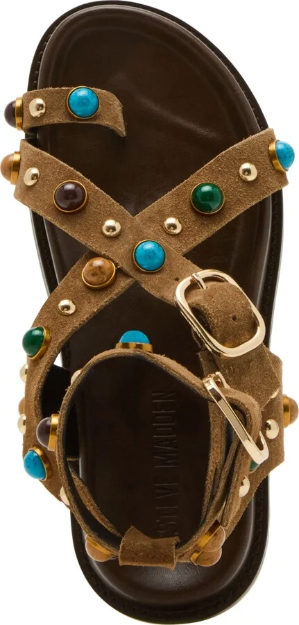 Steve Madden Women's Linear Embellished Strappy Footbed Sandals - Image 4