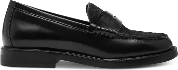 Steve Madden Women's Madison Tailored Loafer Flats - Black Leather/Black Haircalf - Image 2