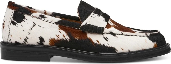 Steve Madden Women's Madison Tailored Loafer Flats - Black Leather/Black Haircalf - Image 6