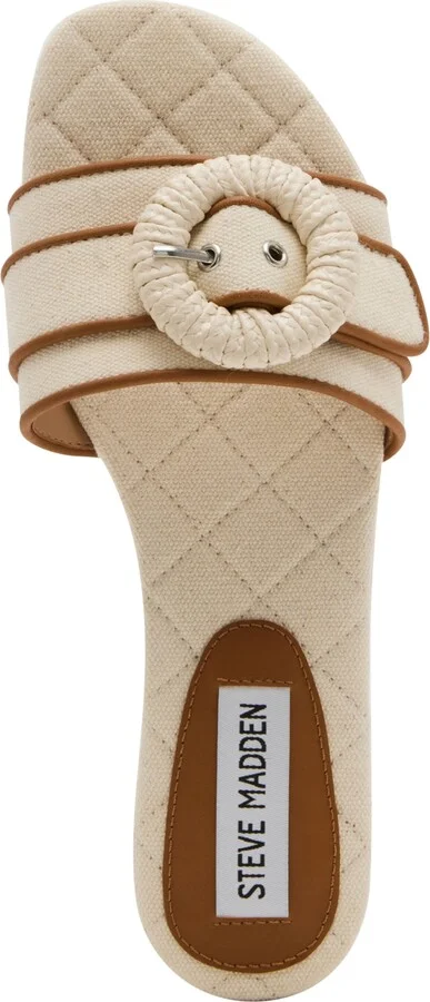 Steve Madden Women's Merla Raffia Buckle Slide Sandals - Image 8