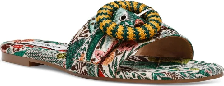 Steve Madden Women's Merla Raffia Buckle Slide Sandals
