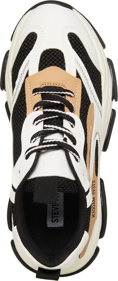 Steve Madden Women's Possession Chunky Lace-Up Sneakers - Black/Tan - Image 5