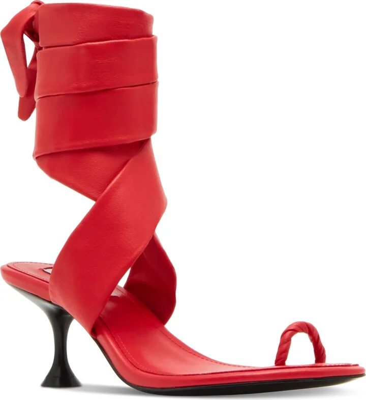 Steve Madden Women's Symone Lace-Up Kitten-Heel Sandals