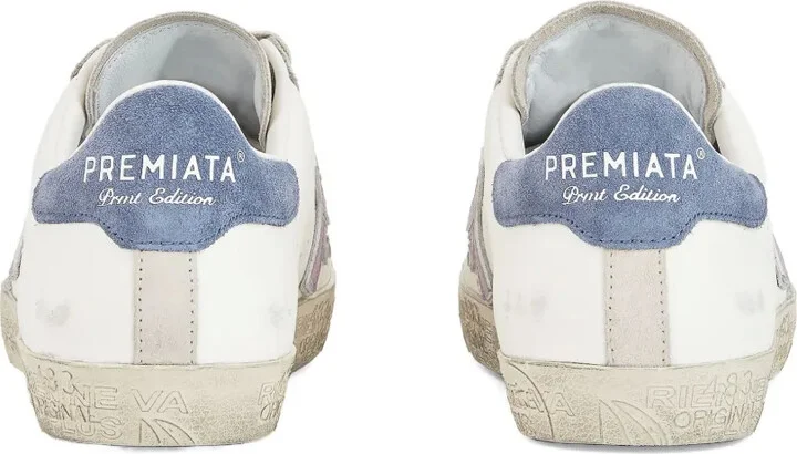Stevend cross-detail leather sneakers - Image 3