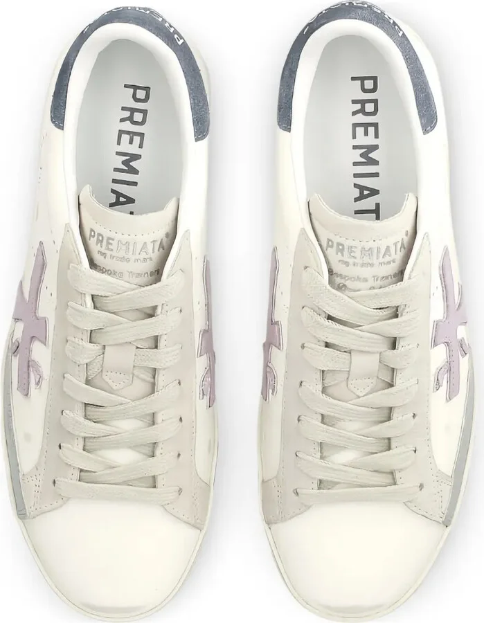 Stevend cross-detail leather sneakers - Image 4