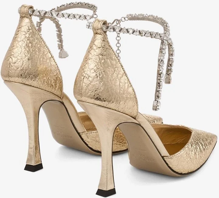 Stevie 100 Crystal-Embellished Metallic Pumps - Image 2