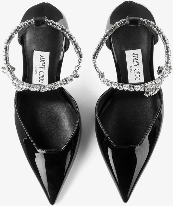 Stevie 100 Crystal-Embellished Pumps in Patent Leather - Image 3