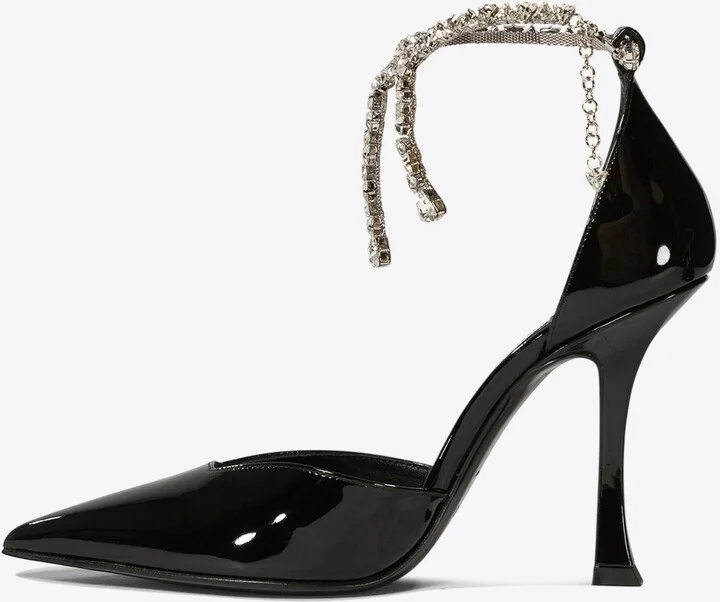 Stevie 100 Crystal-Embellished Pumps in Patent Leather - Image 2