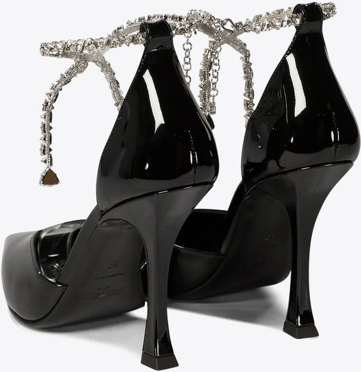 Stevie 100 Crystal-Embellished Pumps in Patent Leather - Image 3