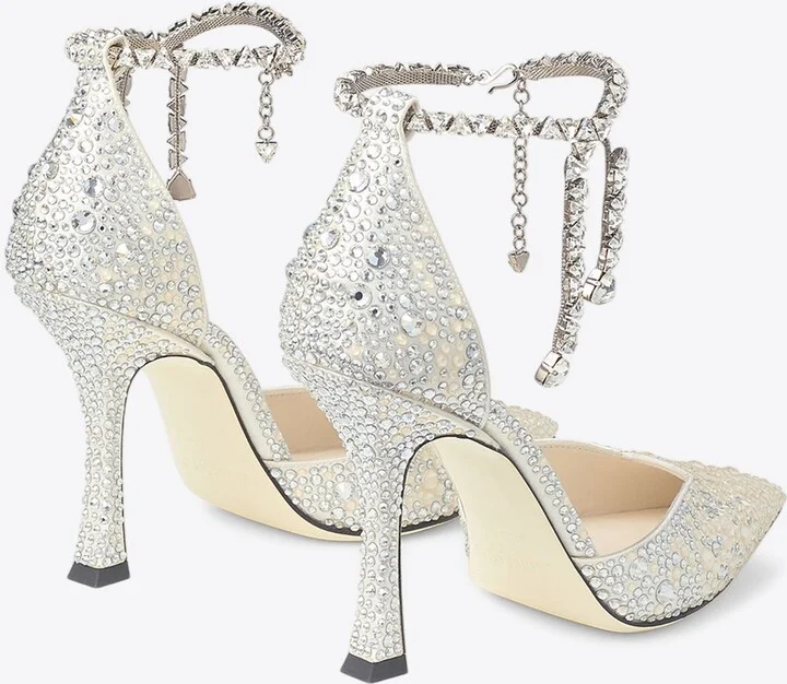 Stevie 100 Crystal Satin Pumps - Image 2