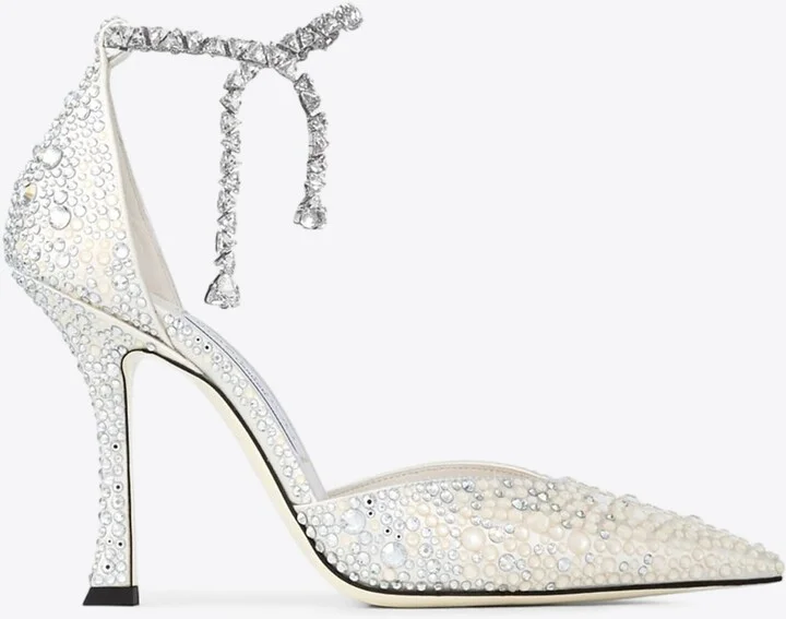 Stevie 100 Crystal Satin Pumps