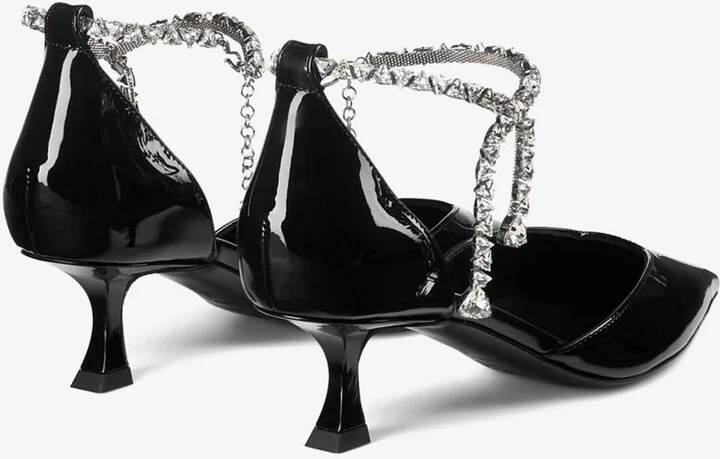 Stevie 50 Crystal-Embellished Pumps in Patent Leather - Image 2