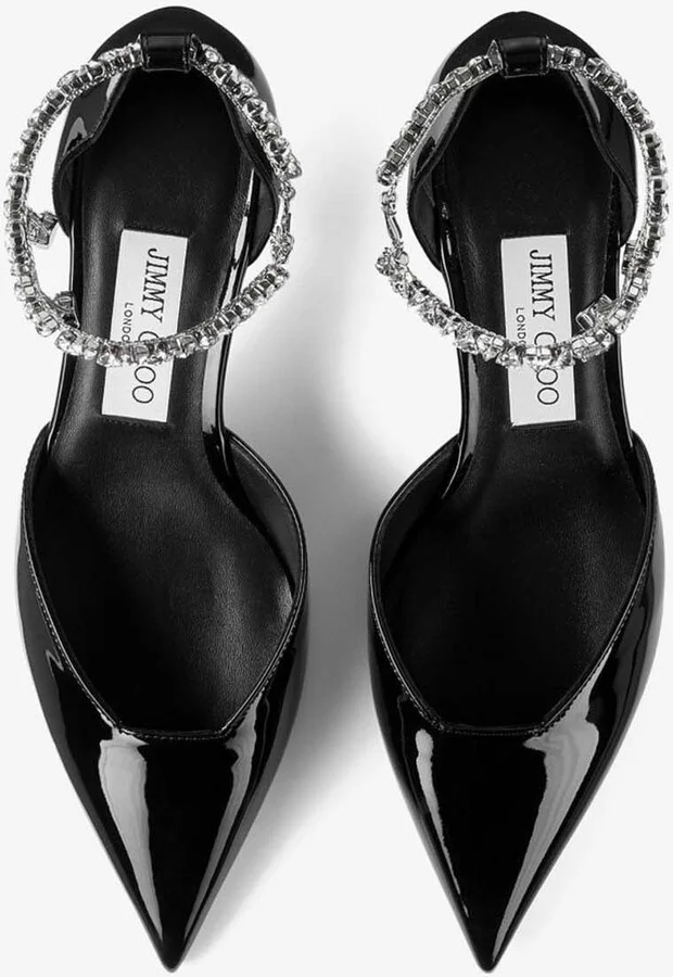 Stevie 50 Crystal-Embellished Pumps in Patent Leather - Image 3