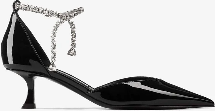 Stevie 50 Crystal-Embellished Pumps in Patent Leather