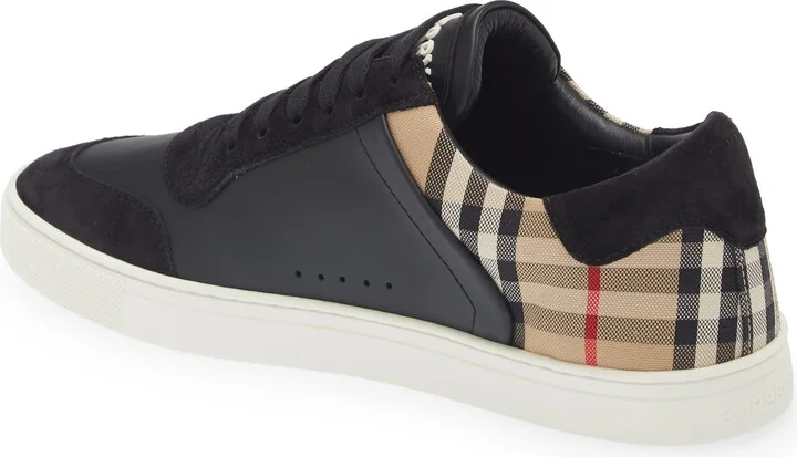 Stevie Leather & Canvas Check Sneaker - Image 2