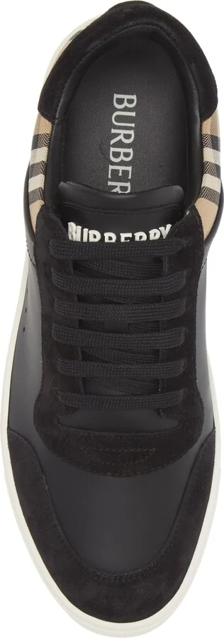 Stevie Leather & Canvas Check Sneaker - Image 5