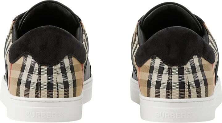 Stevie Leather & Canvas Check Sneaker - Image 7