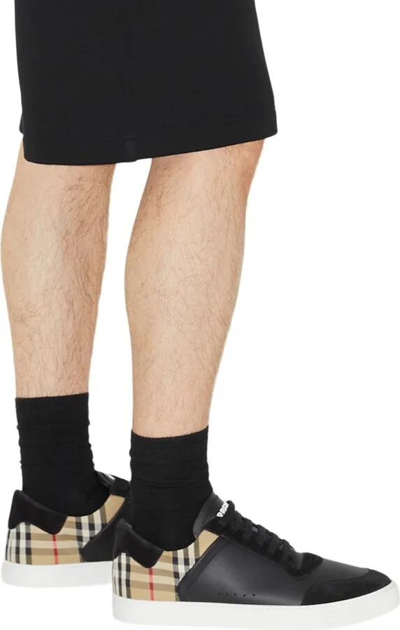 Stevie Leather & Canvas Check Sneaker - Image 8