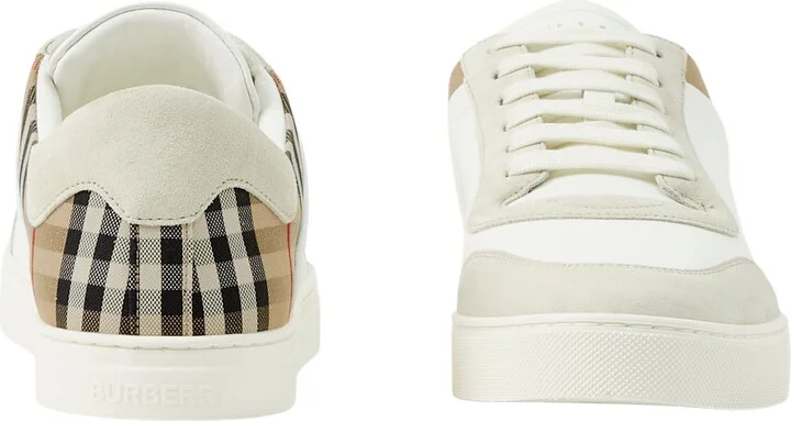 Stevie Leather & Canvas Check Sneaker - Image 3